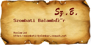 Szombati Balambér névjegykártya